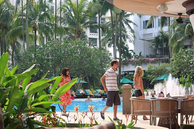 Poolside at Shangri-La Singapore (archival photograph)