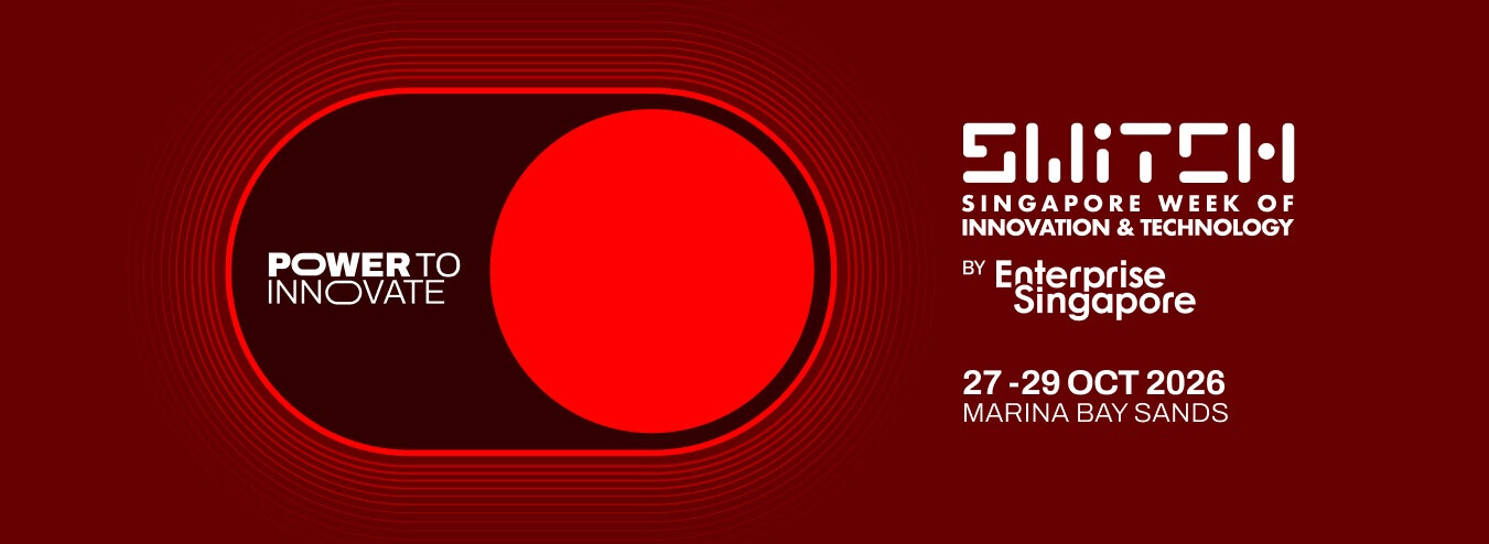 SWITCH 2026 promotional banner announcing 27–29 October 2026 at Marina Bay Sands